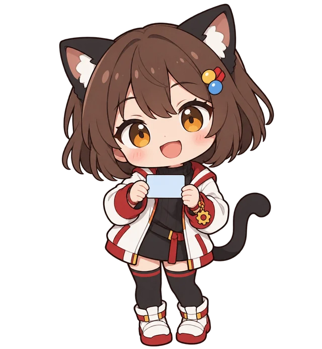 カードを持つなんちゃん